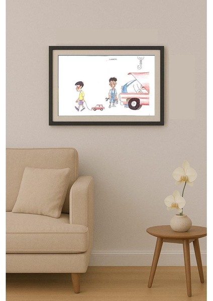 Derkaoui 29X21CM Orijinal Karikatür Tablo fiyatları