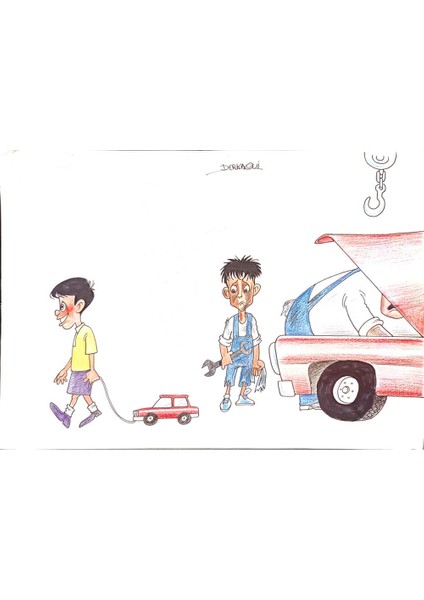 Derkaoui 29X21CM Orijinal Karikatür Tablo modelleri