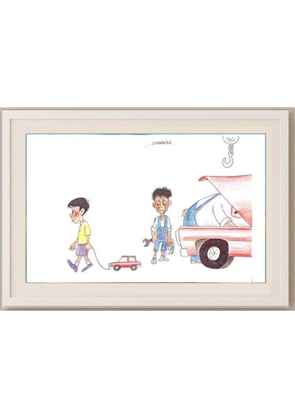 Derkaoui 29X21CM Orijinal Karikatür Tablo fırsatları