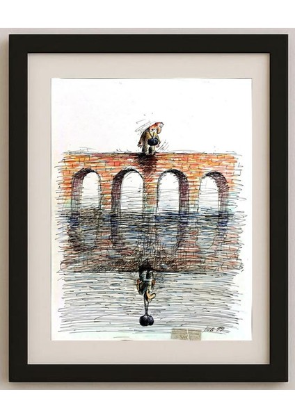 Viacheslav Bibishel 29X21CM Orijinal Karikatür Tablo