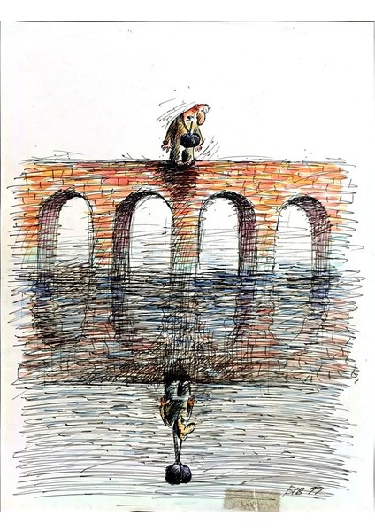 Viacheslav Bibishel 29X21CM Orijinal Karikatür Tablo modelleri