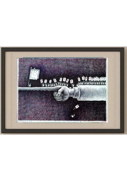 Rooshan Gataullin 43X30CM Orijinal Karikatür Tablo