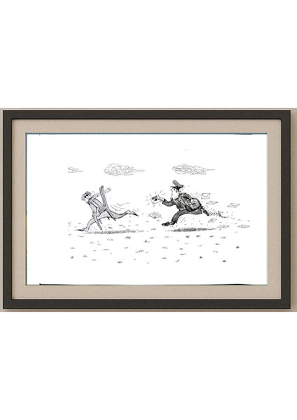 Ali Divandari 29X21CM Orijinal Karikatür Tablo