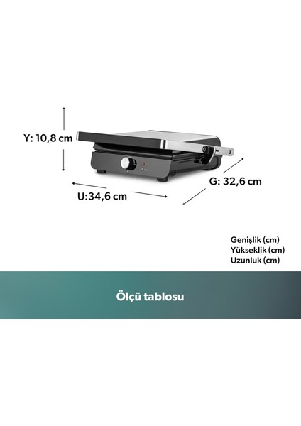 Grilliant Döküm Plakalı Tost ve Izgara Makinesi Inox 2000 W fiyatları
