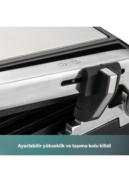 Grilliant Döküm Plakalı Tost ve Izgara Makinesi Inox 2000 W
