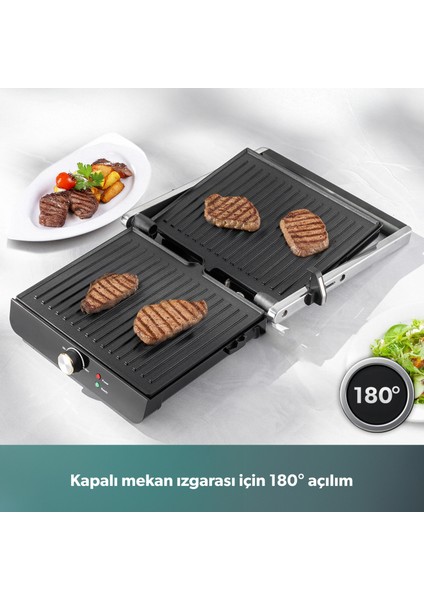 Grilliant Döküm Plakalı Tost ve Izgara Makinesi Inox 2000 W