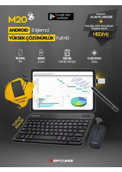 Multi All In One 10.1" IPS Ekran | 8 Çekirdek | 6gb - 128 GB | Wi-Fi | Google Lisanslı Tablet