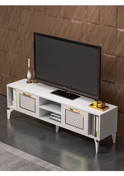 Tv Sehpası Ünitesi Tekli Orta Sehpa 3'lü Zigon Sehpa Set Üç Ürün Beyaz