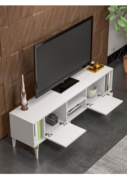 Tv Sehpası Ünitesi Tekli Orta Sehpa 3'lü Zigon Sehpa Set Üç Ürün Beyaz fırsatları