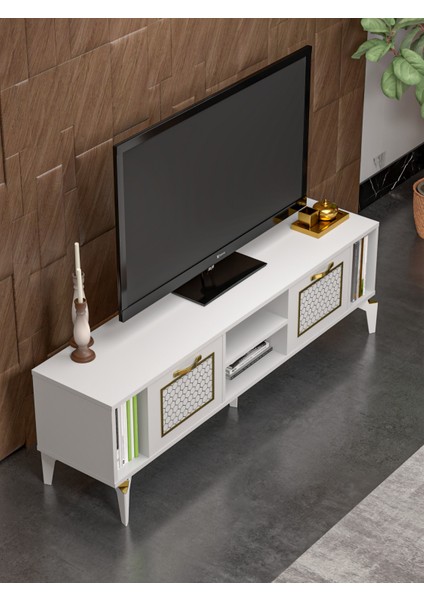 Tv Sehpası Ünitesi Tekli Orta Sehpa 3'lü Zigon Sehpa Set Üç Ürün Beyaz