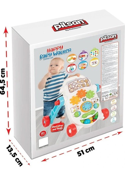 07 539 Happy Ilk Adım Arabası Pembe -Pilsan Oyuncak fırsatları