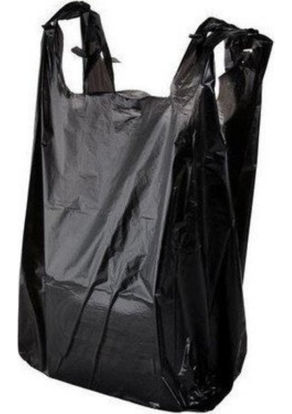 Kalın Siyah Poşet Orta Boy Atlet Poşet Market Manav Poşeti 28X50 cm 1 Kg