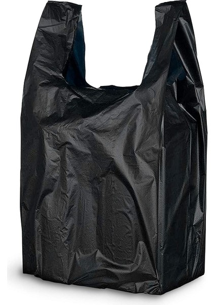 Kalın Siyah Poşet Orta Boy Atlet Poşet Market Manav Poşeti 28X50 cm 1 Kg