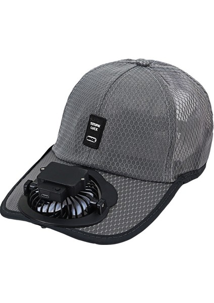 Yaz Elektrikli Fan Şapka Erkek Tam File Yetişkin Erkek Şarj Edilebilir Güneş Şapkası Ayarlanabilir Evrensel Gençlik Şapkası (Yurt Dışından)