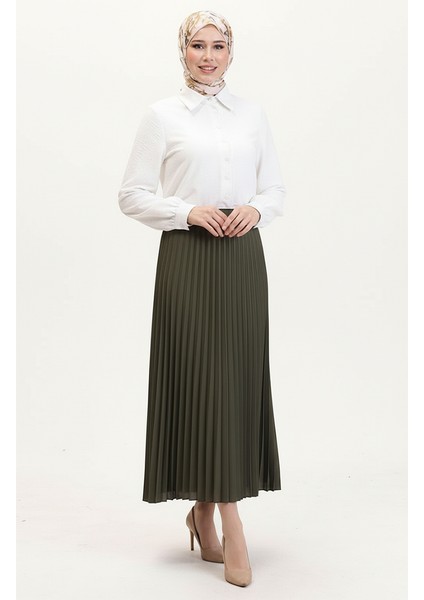 Piliseli Etek 0027-06 Haki