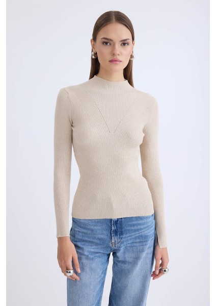 Balıkçı Yaka Uzun Kol Triko Bluz