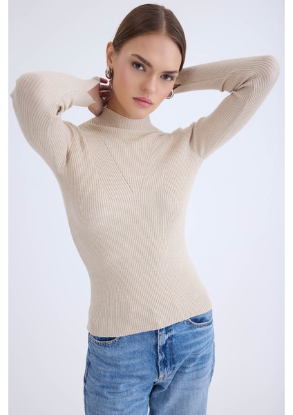 Balıkçı Yaka Uzun Kol Triko Bluz