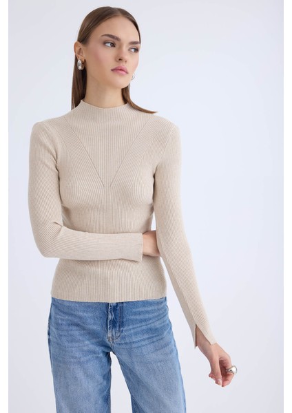 Balıkçı Yaka Uzun Kol Triko Bluz