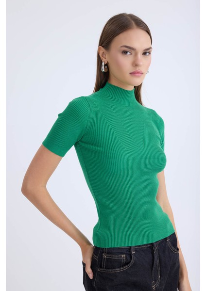 Balıkçı Yaka Yarım Kol Triko Bluz modelleri