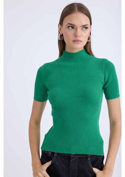 Balıkçı Yaka Yarım Kol Triko Bluz fırsatları
