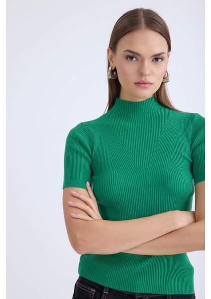 Balıkçı Yaka Yarım Kol Triko Bluz indirimleri