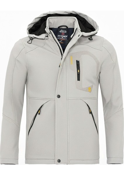 Kürklü Su ve Rüzgar Geçirmez Beyaz Softshell Kışlık Erkek Mont