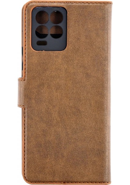 Realme 8 Pro Kılıf Trend S Plus Kapaklı Kılıf - Taba (K95)