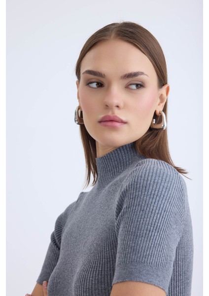 Balıkçı Yaka Yarım Kol Triko Bluz modelleri