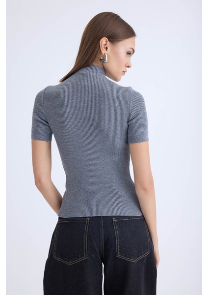 Balıkçı Yaka Yarım Kol Triko Bluz fırsatları