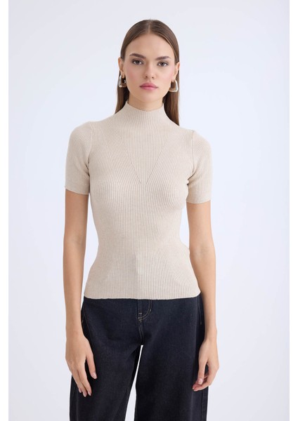 Balıkçı Yaka Yarım Kol Triko Bluz modelleri