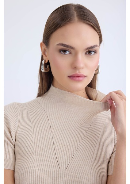 Balıkçı Yaka Yarım Kol Triko Bluz fırsatları