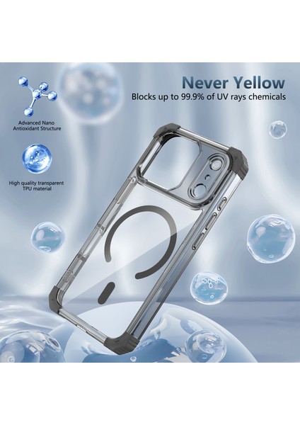 iPhone 17 Pro Için Manyetik Kılıf, Magsafe Darbeye Dayanıklı Askeri Koruma Şeffaf Telefon Kılıfı Siyah (Yurt Dışından) modelleri