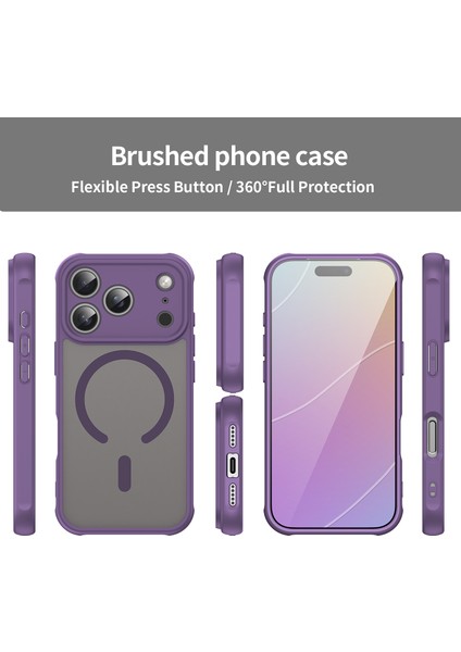iPhone 17 Pro Için Manyetik Kılıf, Yarı Saydam Mat Arka, Kamera Korumalı Darbeye Dayanıklı Telefon Kılıfı, Mor (Yurt Dışından) fiyatları