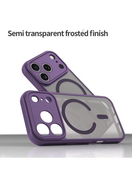 iPhone 17 Pro Için Manyetik Kılıf, Yarı Saydam Mat Arka, Kamera Korumalı Darbeye Dayanıklı Telefon Kılıfı, Mor (Yurt Dışından) fırsatları