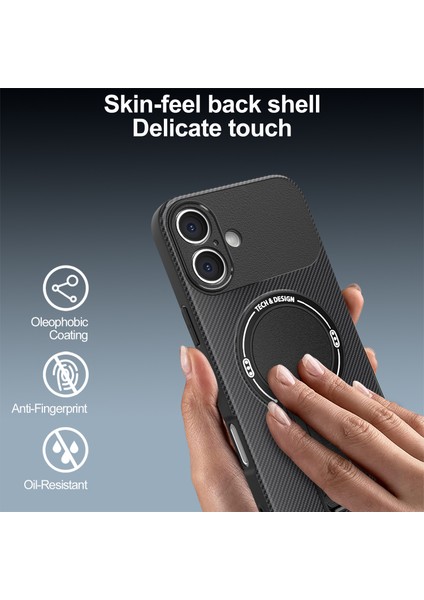 iPhone 16 Plus Için Manyetik Kılıf, Karbon Fiber Tasarım, Standlı Tpu Hibrit Telefon Kılıfı, Mor (Yurt Dışından) indirimleri