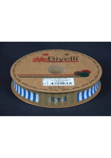 Biye Kalın Çizgili Katlı F08 Petrol 2 cm 25 Metre %65 Koton %35 Polyester