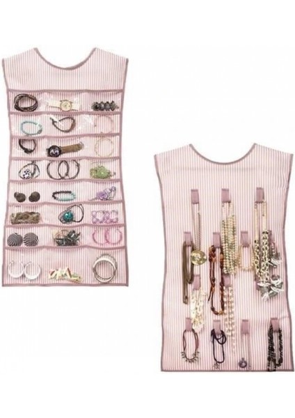 İEG® Elbise Şeklinde Takı Düzenleyici İki Taraflı Mücevherler Ve Takılar İçin Takı Organizer