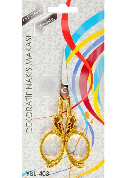 İEG®Nakış Makası Dekoratif Altın Kuğu YBL-403 Model 19