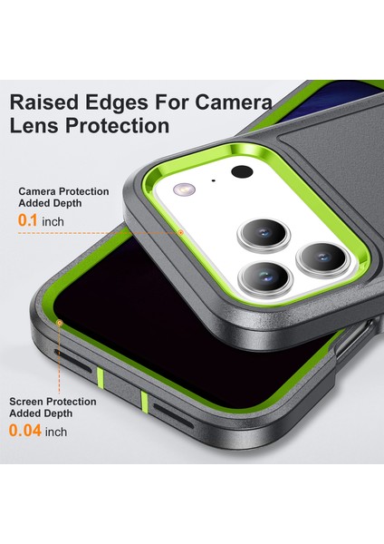 iPhone 17 Pro Hybrid Için Kılıf, Üç Katmanlı Sağlam Darbeye Dayanıklı Ağır Hizmet Tipi Koruyucu Kılıf ve Stand, Gri (Yurt Dışından) indirimleri