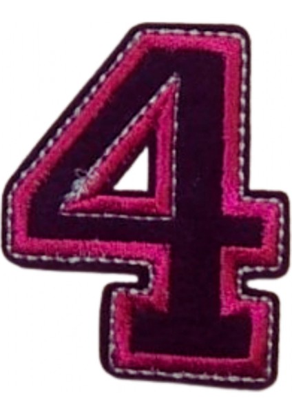 Aplike Ütü İle Yapışan 4 Rakamı Arma 4x4 cm