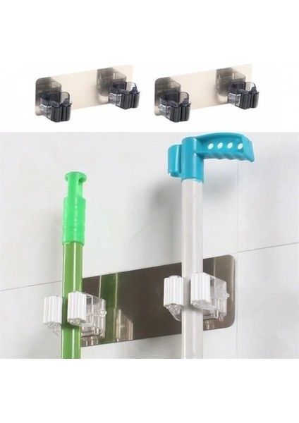 İEG® Pratik Organizer 4lü Yapışkanlı Fırça Paspas Mop Fırça Sabitleyici Ergonomik Alet Aparatı fırsatları