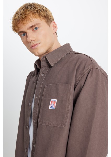 %100 Pamuk Oversize Gömlek Yaka Cepli Ceket fırsatları