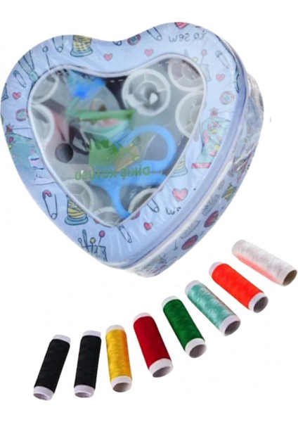 Iplik Set Teneke Kutu Kalpli Dikiş Seti