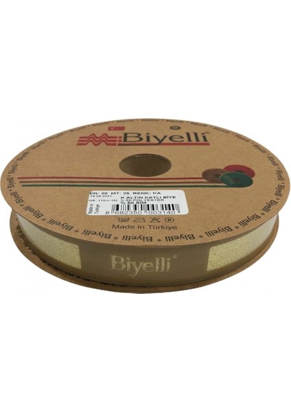 Biye Simli Katlı Ka Altın 2 cm 25 Metre %50 Simli % 50 Polyester