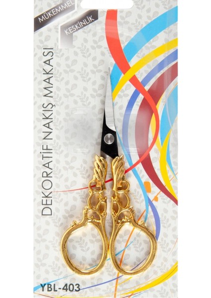 İEG®Nakış Makası Dekoratif Altın Kanat YBL-403 Model 17