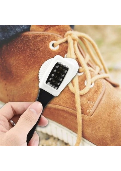 Çift Taraflı Pratik Taşınabilir Süet Nubuk Deri Çizme Bot Ayakkabı Temizleme Bakım Fırçası indirimleri