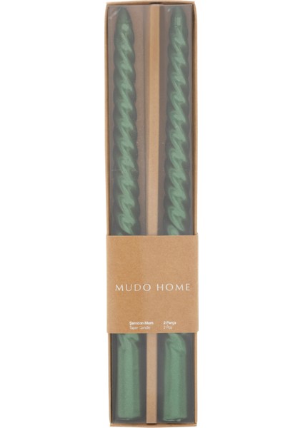 2li Burgulu Şamdan Mum Yeşil 25CM fiyatları