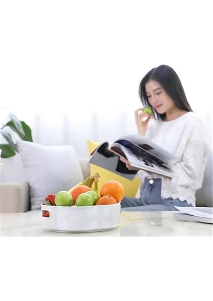 360 Derece Dönebilen Mekanizmalı Yuvarlak Tepsi Formlu Sunum ve Servis Organizer Tablası modelleri