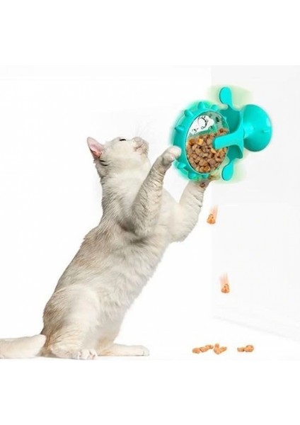 Buffer® Vantuzlu Zilli İnteraktif Dönebilen Mama Kaplı Renkli Eğlenceli Eğitici Kedi Oyuncağı fırsatları