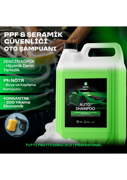 Oto Şampuanı 5lt – Tutti Frutti, Hızlı Köpüren, Ph Nötr, Boya Koruyucu